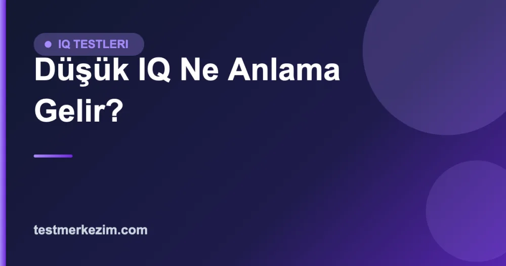 Düşük IQ Ne Anlama Gelir?