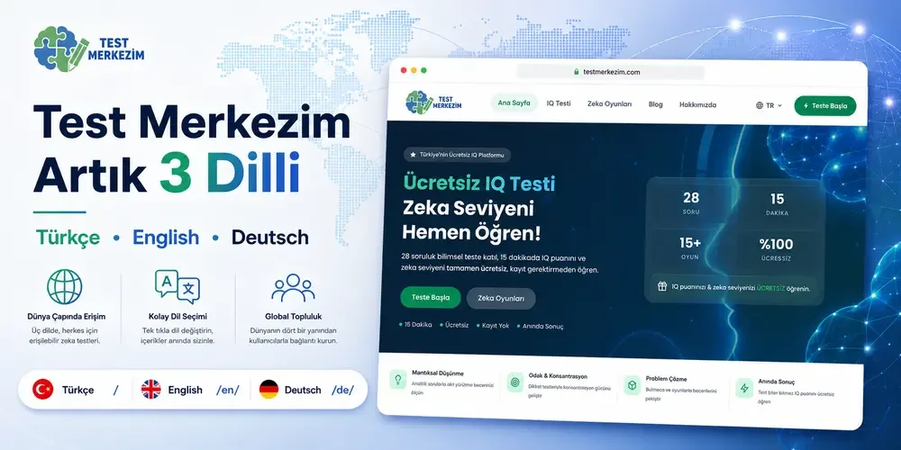 Test Merkezim Artık Üç Dilli: Türkçe, İngilizce ve Almanca